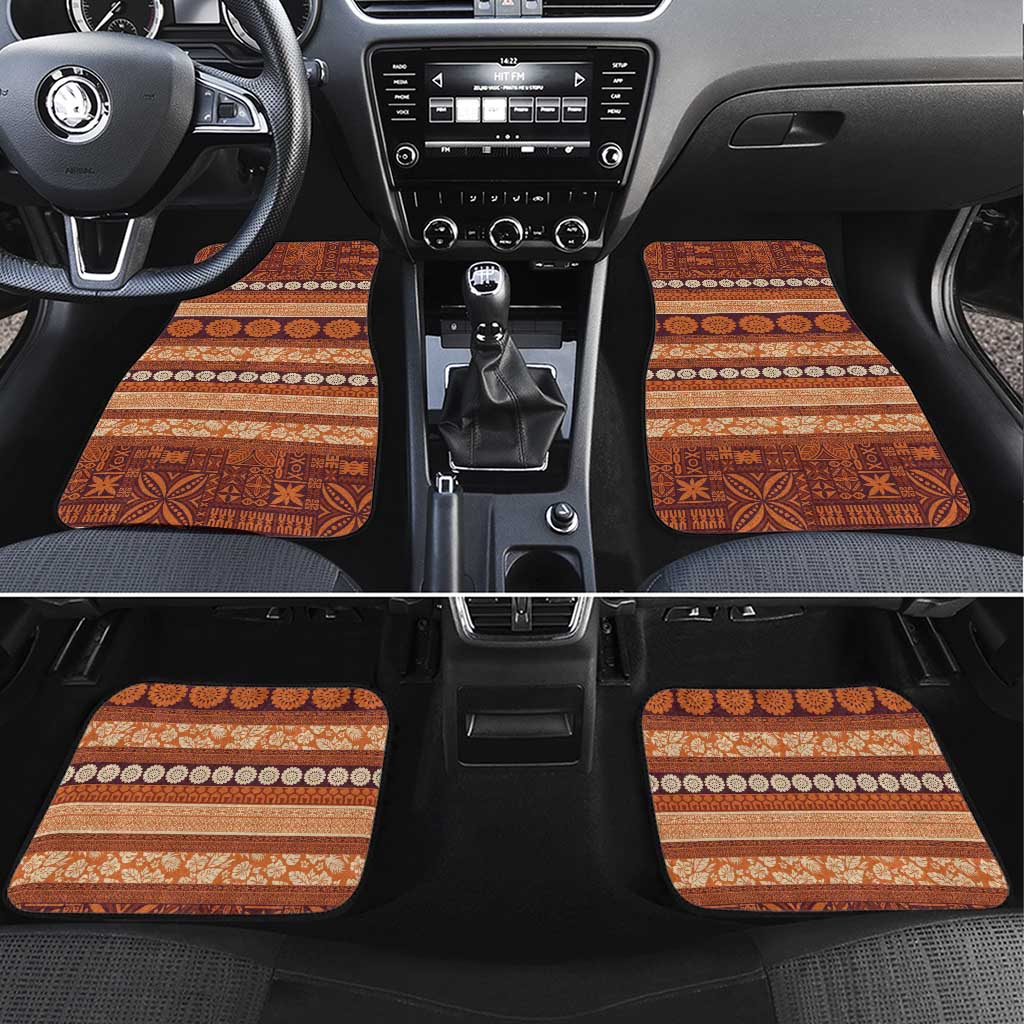 Fiji Marau na Kerisimasi Car Mats Gold Tapa Masi Inspired Christmas - Polynesian Pride