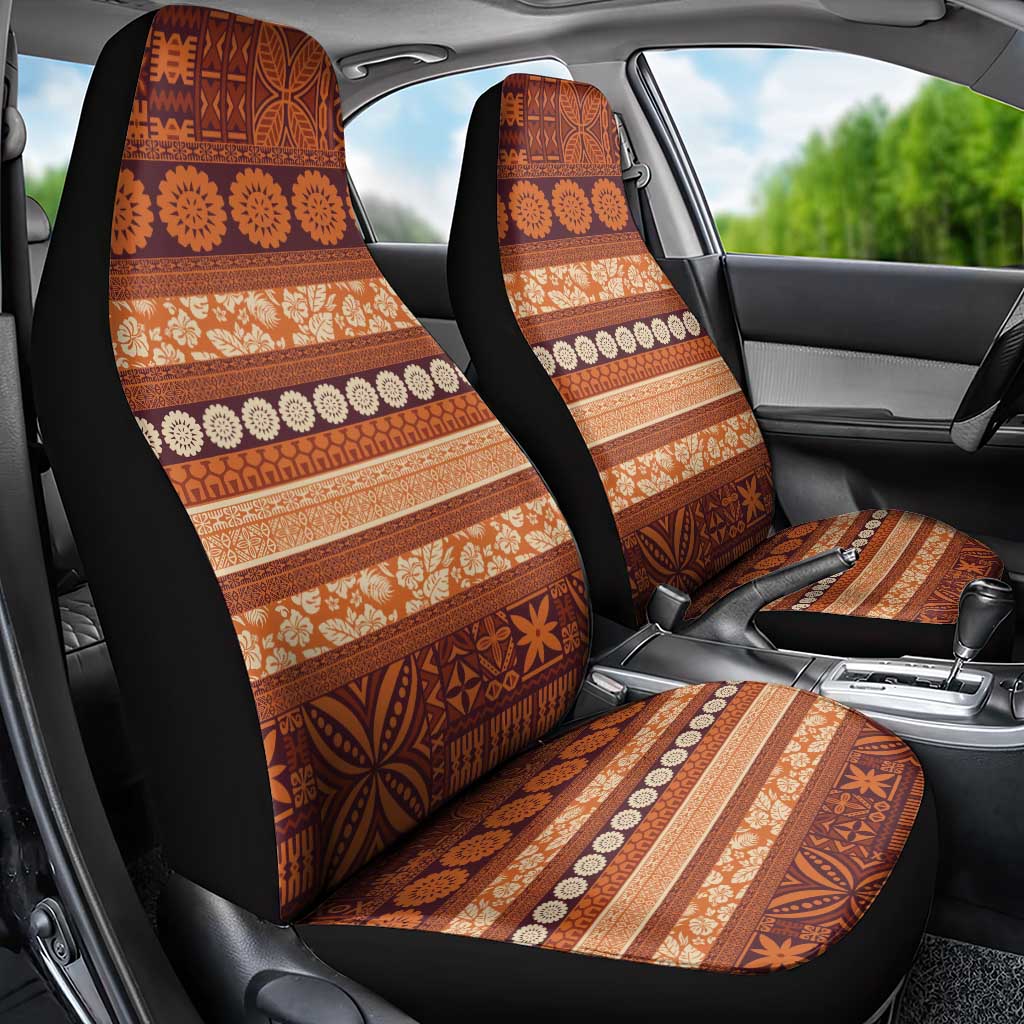 Fiji Marau na Kerisimasi Car Seat Cover Gold Tapa Masi Inspired Christmas - Polynesian Pride