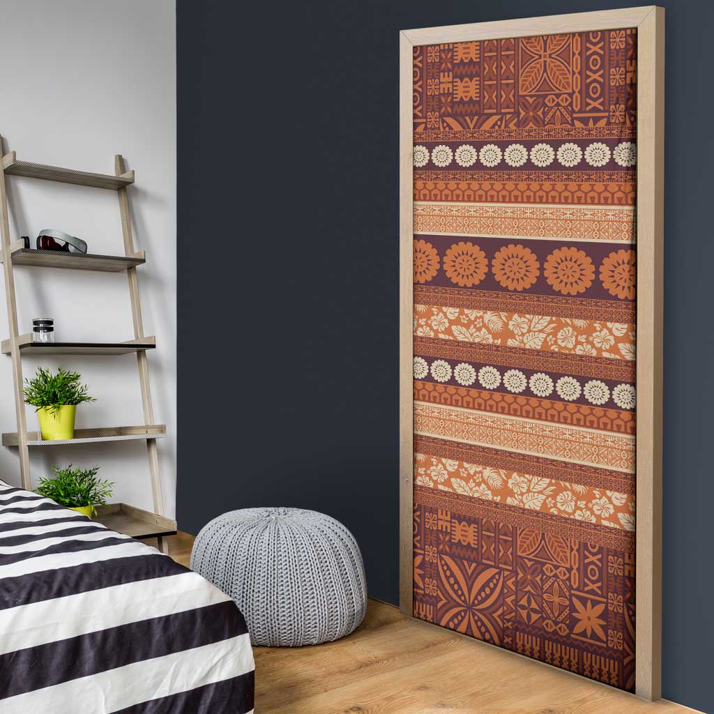 Fiji Marau na Kerisimasi Door Cover Gold Tapa Masi Inspired Christmas - Polynesian Pride