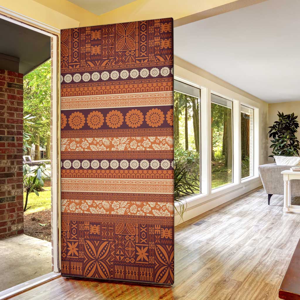 Fiji Marau na Kerisimasi Door Cover Gold Tapa Masi Inspired Christmas - Polynesian Pride