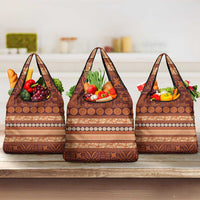 Fiji Marau na Kerisimasi Grocery Bag Gold Tapa Masi Inspired Christmas - Polynesian Pride