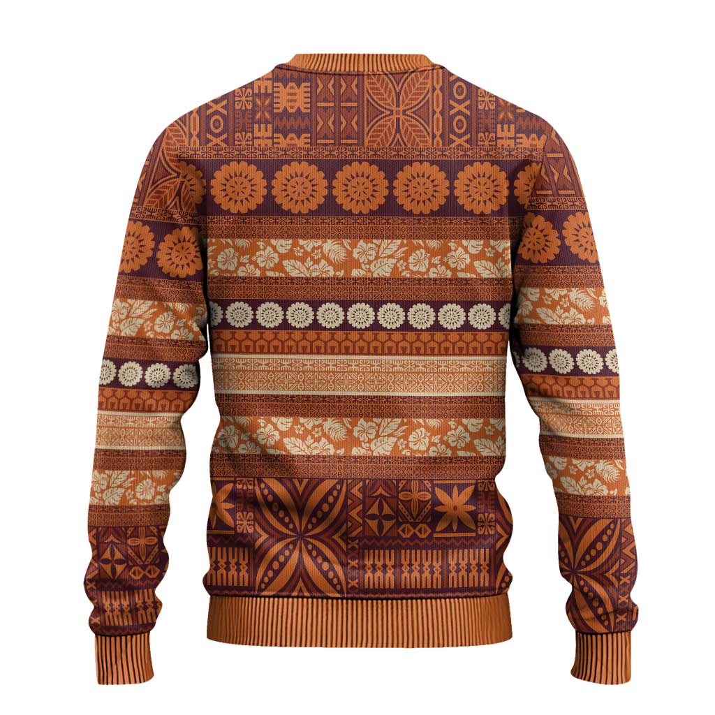 Fiji Marau na Kerisimasi Ugly Christmas Sweater Gold Tapa Masi Inspired Christmas - Polynesian Pride