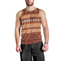 Fiji Marau na Kerisimasi Men Tank Top Gold Tapa Masi Inspired Christmas - Polynesian Pride
