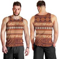 Fiji Marau na Kerisimasi Men Tank Top Gold Tapa Masi Inspired Christmas - Polynesian Pride