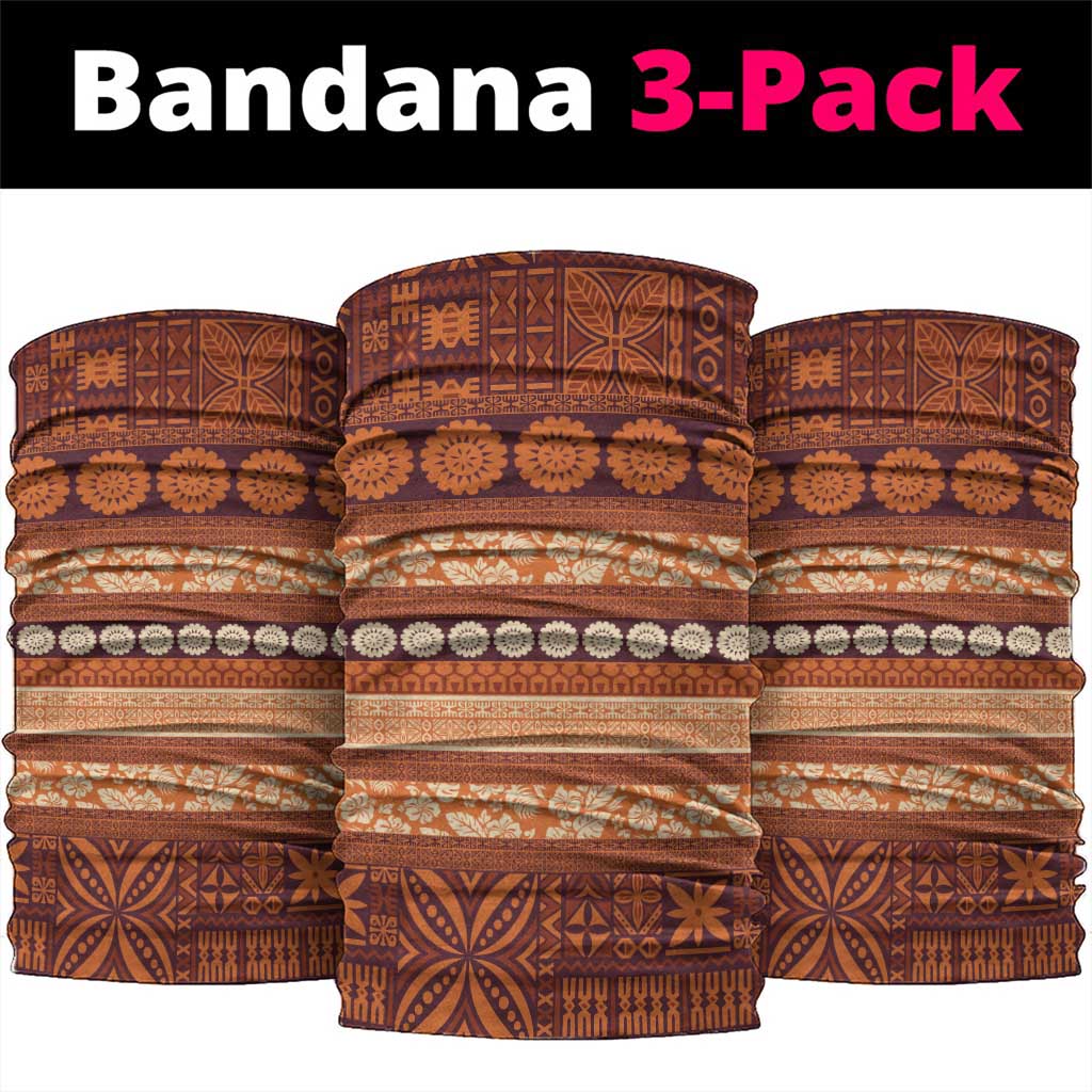 Fiji Marau na Kerisimasi Neck Gaiter Gold Tapa Masi Inspired Christmas - Polynesian Pride