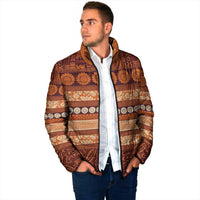 Fiji Marau na Kerisimasi Padded Jacket Gold Tapa Masi Inspired Christmas - Polynesian Pride