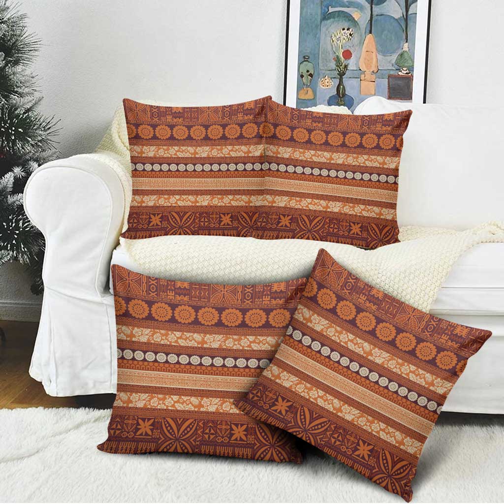 Fiji Marau na Kerisimasi Pillow Cover Gold Tapa Masi Inspired Christmas - Polynesian Pride