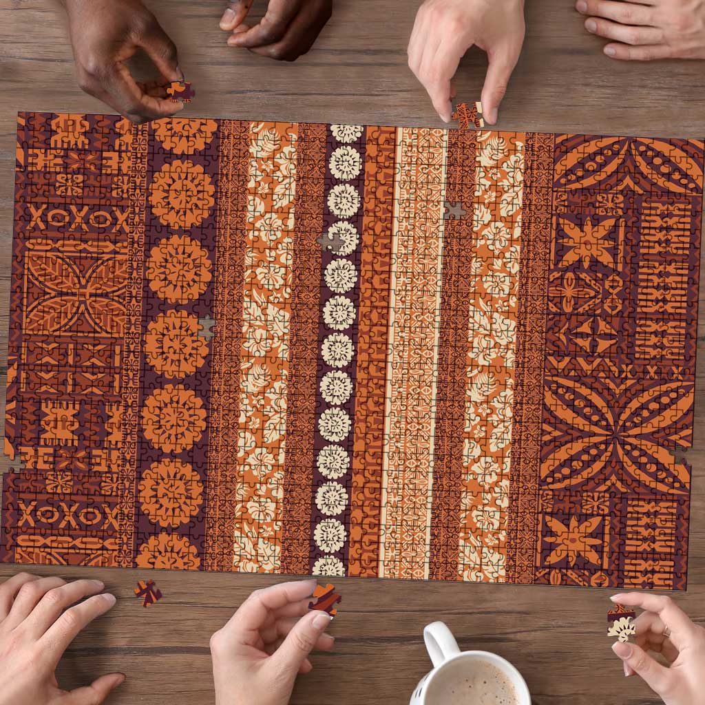 Fiji Marau na Kerisimasi Puzzle Gold Tapa Masi Inspired Christmas - Polynesian Pride