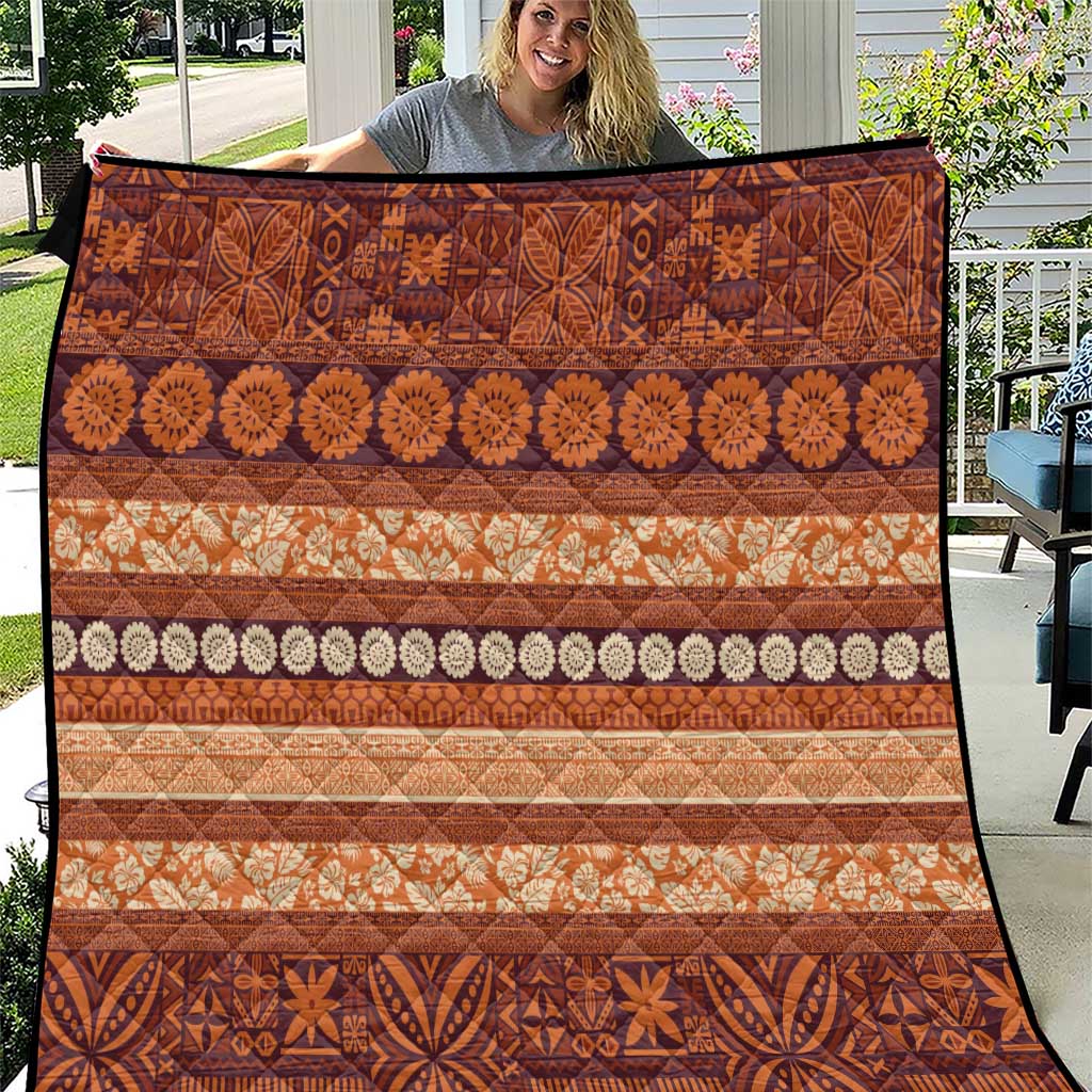 Fiji Marau na Kerisimasi Quilt Gold Tapa Masi Inspired Christmas - Polynesian Pride