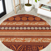 Fiji Marau na Kerisimasi Round Carpet Gold Tapa Masi Inspired Christmas - Polynesian Pride
