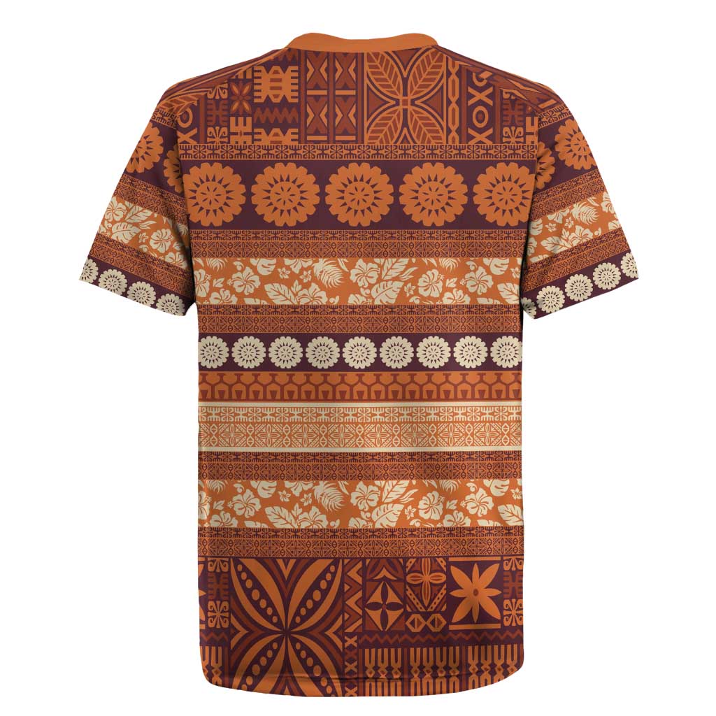 Fiji Marau na Kerisimasi Rugby Jersey Gold Tapa Masi Inspired Christmas - Polynesian Pride