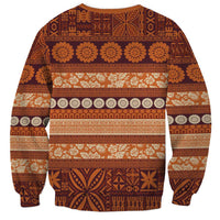 Fiji Marau na Kerisimasi Sweatshirt Gold Tapa Masi Inspired Christmas - Polynesian Pride