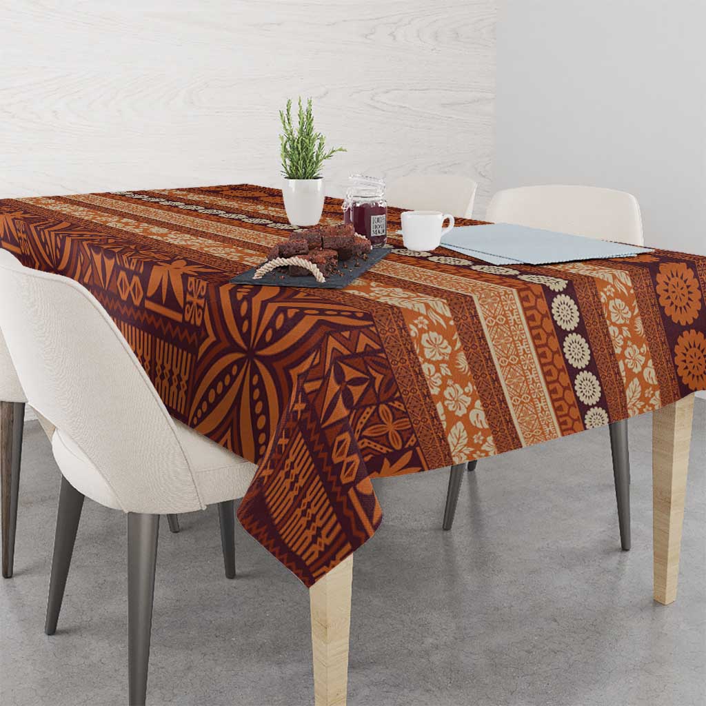 Fiji Marau na Kerisimasi Tablecloth Gold Tapa Masi Inspired Christmas - Polynesian Pride