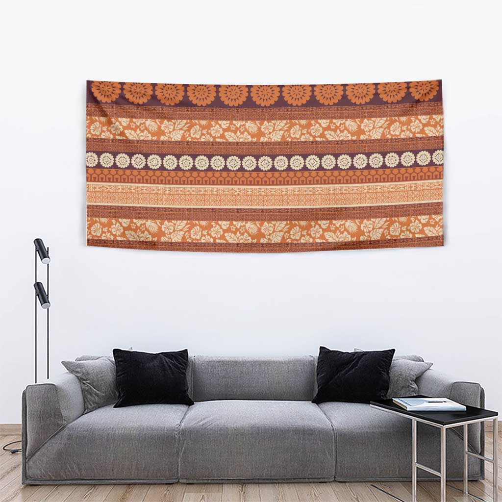 Fiji Marau na Kerisimasi Tapestry Gold Tapa Masi Inspired Christmas - Polynesian Pride