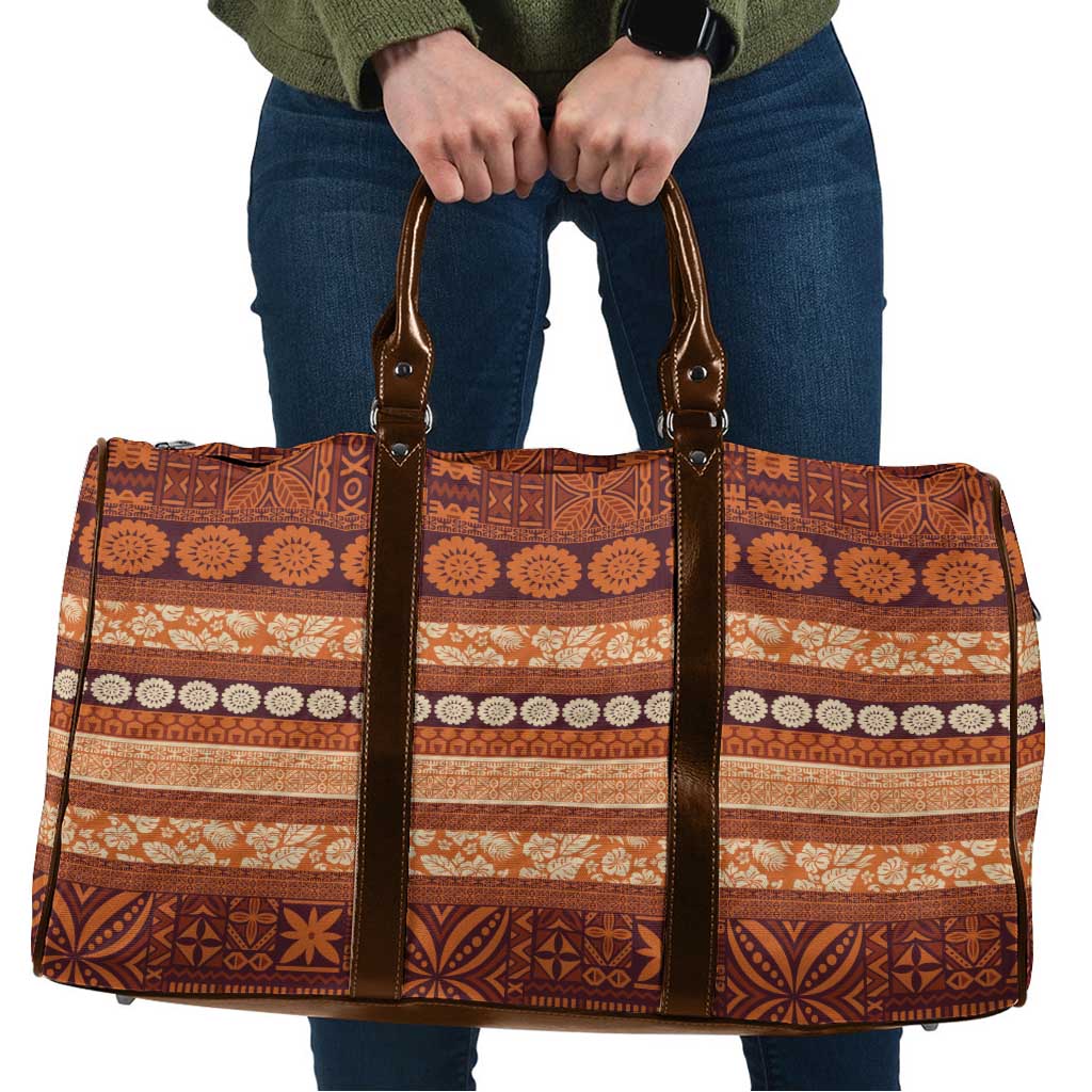 Fiji Marau na Kerisimasi Travel Bag Gold Tapa Masi Inspired Christmas - Polynesian Pride