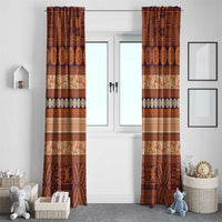 Fiji Marau na Kerisimasi Window Curtain Gold Tapa Masi Inspired Christmas - Polynesian Pride