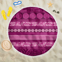 Fiji Marau na Kerisimasi Beach Blanket Pink Tapa Masi Inspired Christmas - Polynesian Pride