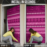 Fiji Marau na Kerisimasi Door Cover Pink Tapa Masi Inspired Christmas - Polynesian Pride