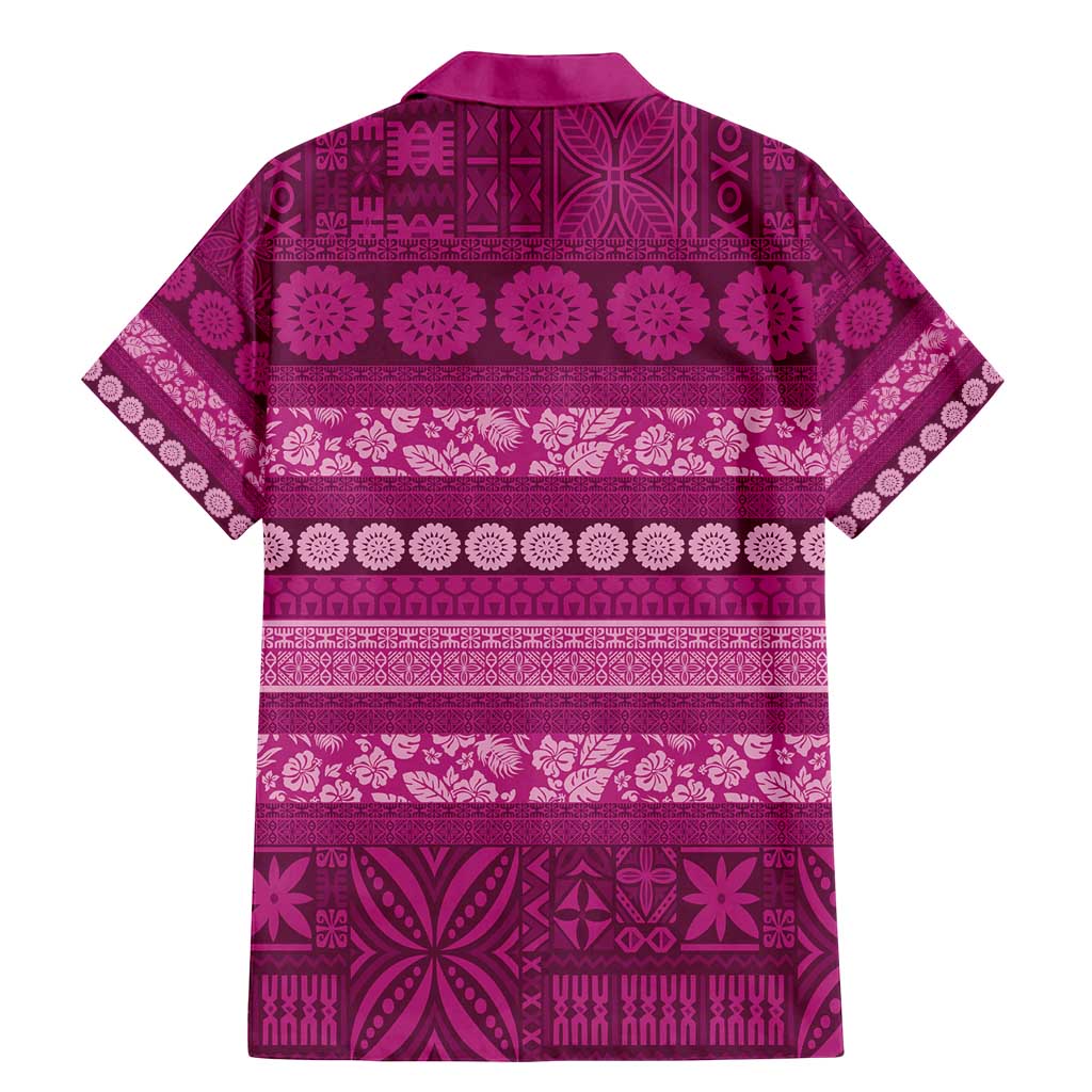 Fiji Marau na Kerisimasi Family Matching Mermaid Dress and Hawaiian Shirt Pink Tapa Masi Inspired Christmas - Polynesian Pride