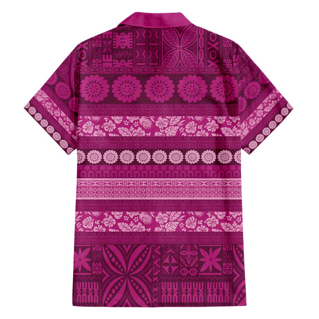 Fiji Marau na Kerisimasi Family Matching Puletasi and Hawaiian Shirt Pink Tapa Masi Inspired Christmas - Polynesian Pride