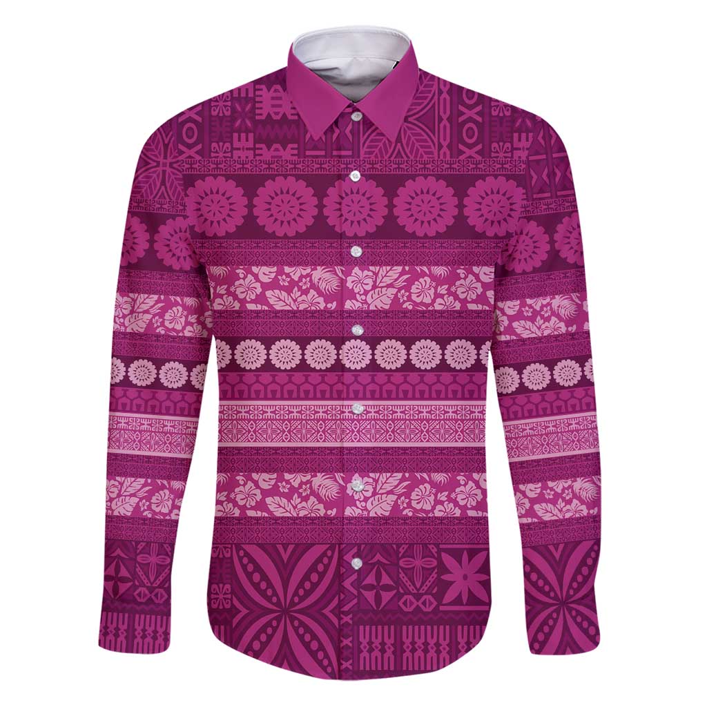 Fiji Marau na Kerisimasi Family Matching Puletasi and Hawaiian Shirt Pink Tapa Masi Inspired Christmas - Polynesian Pride