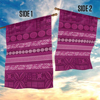 Fiji Marau na Kerisimasi Garden Flag Pink Tapa Masi Inspired Christmas - Polynesian Pride