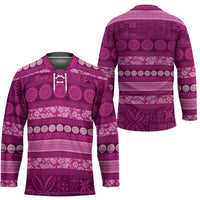 Fiji Marau na Kerisimasi Hockey Jersey Pink Tapa Masi Inspired Christmas - Polynesian Pride