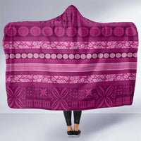 Fiji Marau na Kerisimasi Hooded Blanket Pink Tapa Masi Inspired Christmas - Polynesian Pride