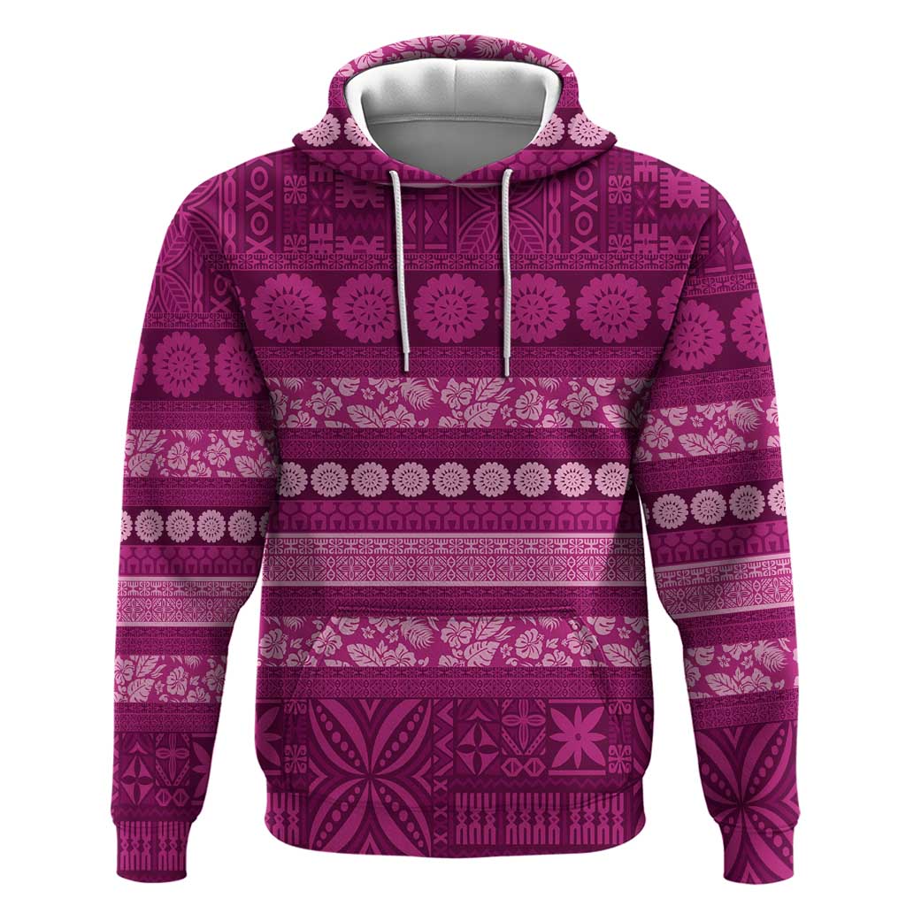 Fiji Marau na Kerisimasi Hoodie Pink Tapa Masi Inspired Christmas - Polynesian Pride