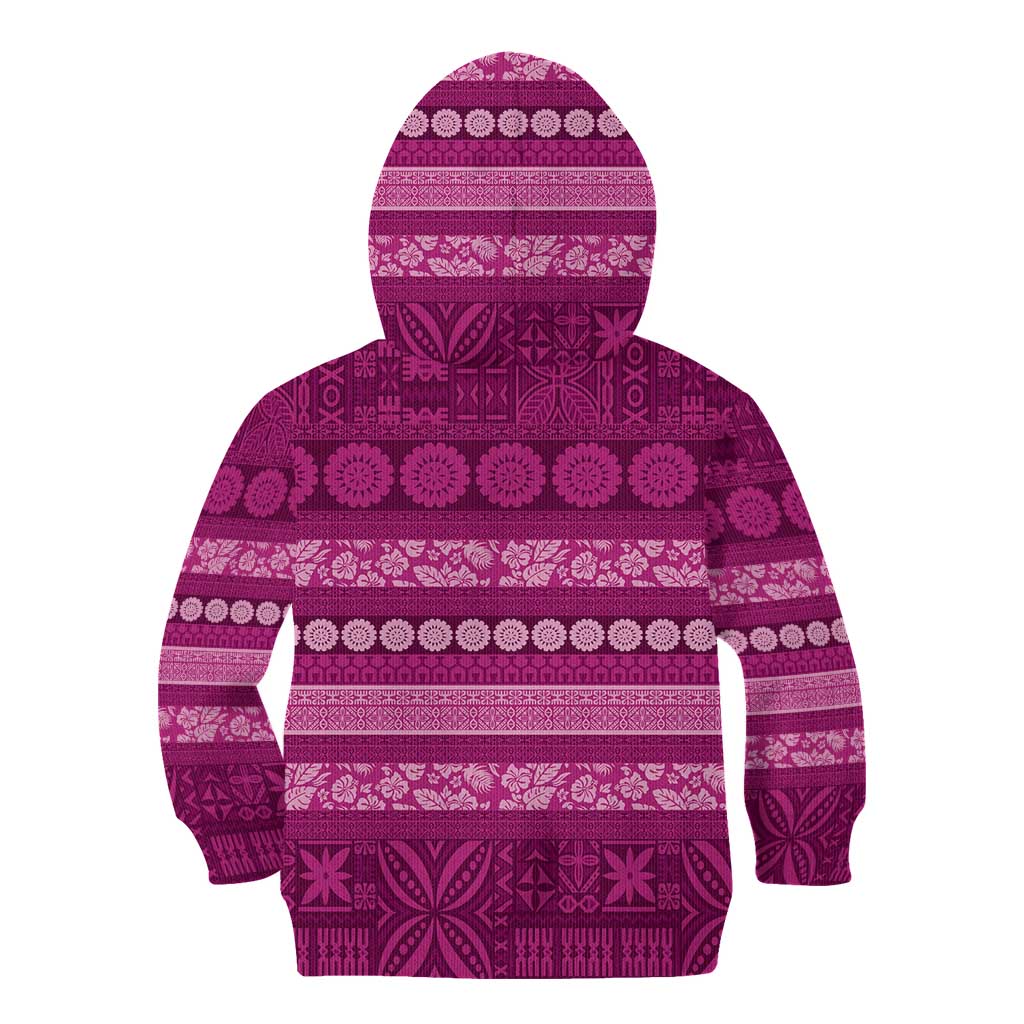 Fiji Marau na Kerisimasi Kid Hoodie Pink Tapa Masi Inspired Christmas - Polynesian Pride