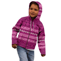 Fiji Marau na Kerisimasi Kid Hoodie Pink Tapa Masi Inspired Christmas - Polynesian Pride