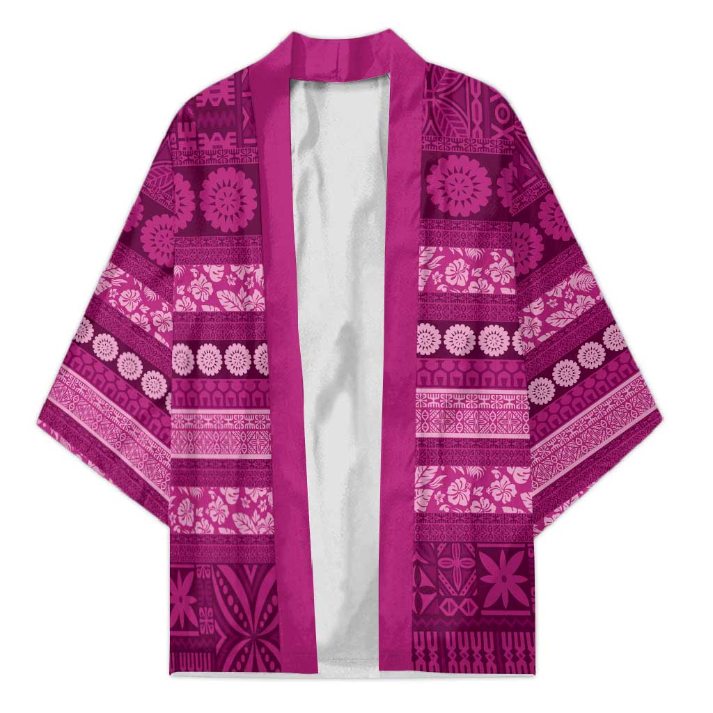 Fiji Marau na Kerisimasi Kimono Pink Tapa Masi Inspired Christmas - Polynesian Pride