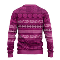 Fiji Marau na Kerisimasi Ugly Christmas Sweater Pink Tapa Masi Inspired Christmas - Polynesian Pride
