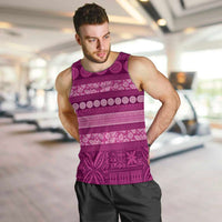Fiji Marau na Kerisimasi Men Tank Top Pink Tapa Masi Inspired Christmas - Polynesian Pride