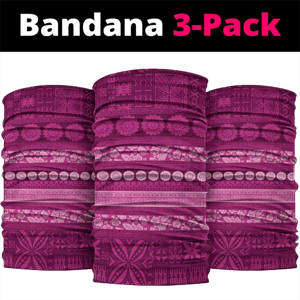 Fiji Marau na Kerisimasi Neck Gaiter Pink Tapa Masi Inspired Christmas - Polynesian Pride