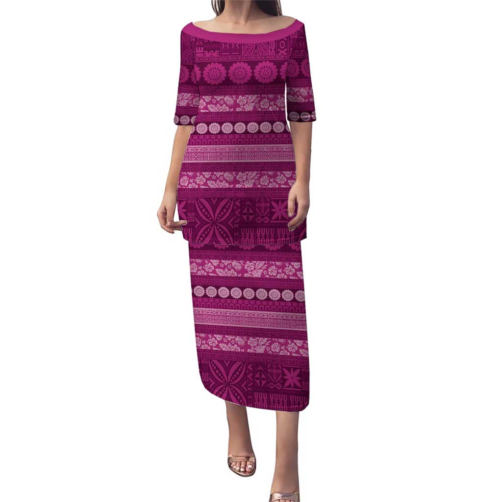 Fiji Marau na Kerisimasi Puletasi Pink Tapa Masi Inspired Christmas - Polynesian Pride