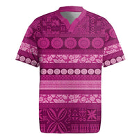 Fiji Marau na Kerisimasi Rugby Jersey Pink Tapa Masi Inspired Christmas - Polynesian Pride