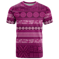 Fiji Marau na Kerisimasi T Shirt Pink Tapa Masi Inspired Christmas - Polynesian Pride