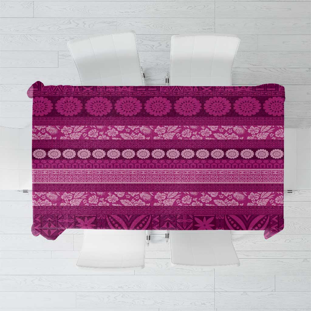 Fiji Marau na Kerisimasi Tablecloth Pink Tapa Masi Inspired Christmas - Polynesian Pride