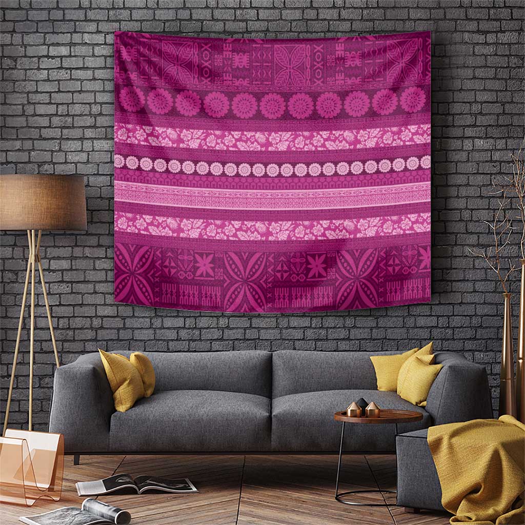 Fiji Marau na Kerisimasi Tapestry Pink Tapa Masi Inspired Christmas - Polynesian Pride