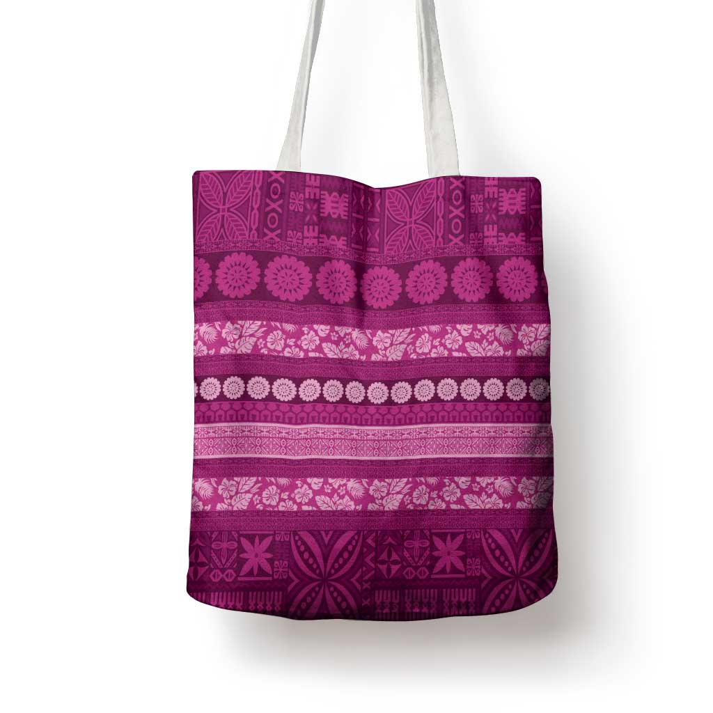 Fiji Marau na Kerisimasi Tote Bag Pink Tapa Masi Inspired Christmas - Polynesian Pride