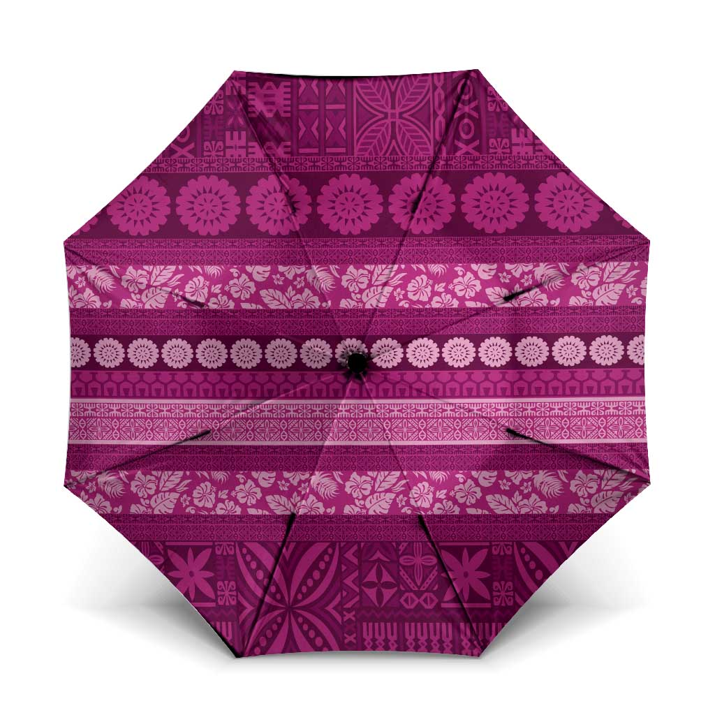 Fiji Marau na Kerisimasi Umbrella Pink Tapa Masi Inspired Christmas - Polynesian Pride