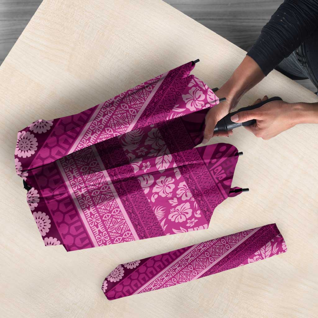 Fiji Marau na Kerisimasi Umbrella Pink Tapa Masi Inspired Christmas - Polynesian Pride