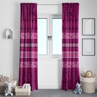 Fiji Marau na Kerisimasi Window Curtain Pink Tapa Masi Inspired Christmas - Polynesian Pride