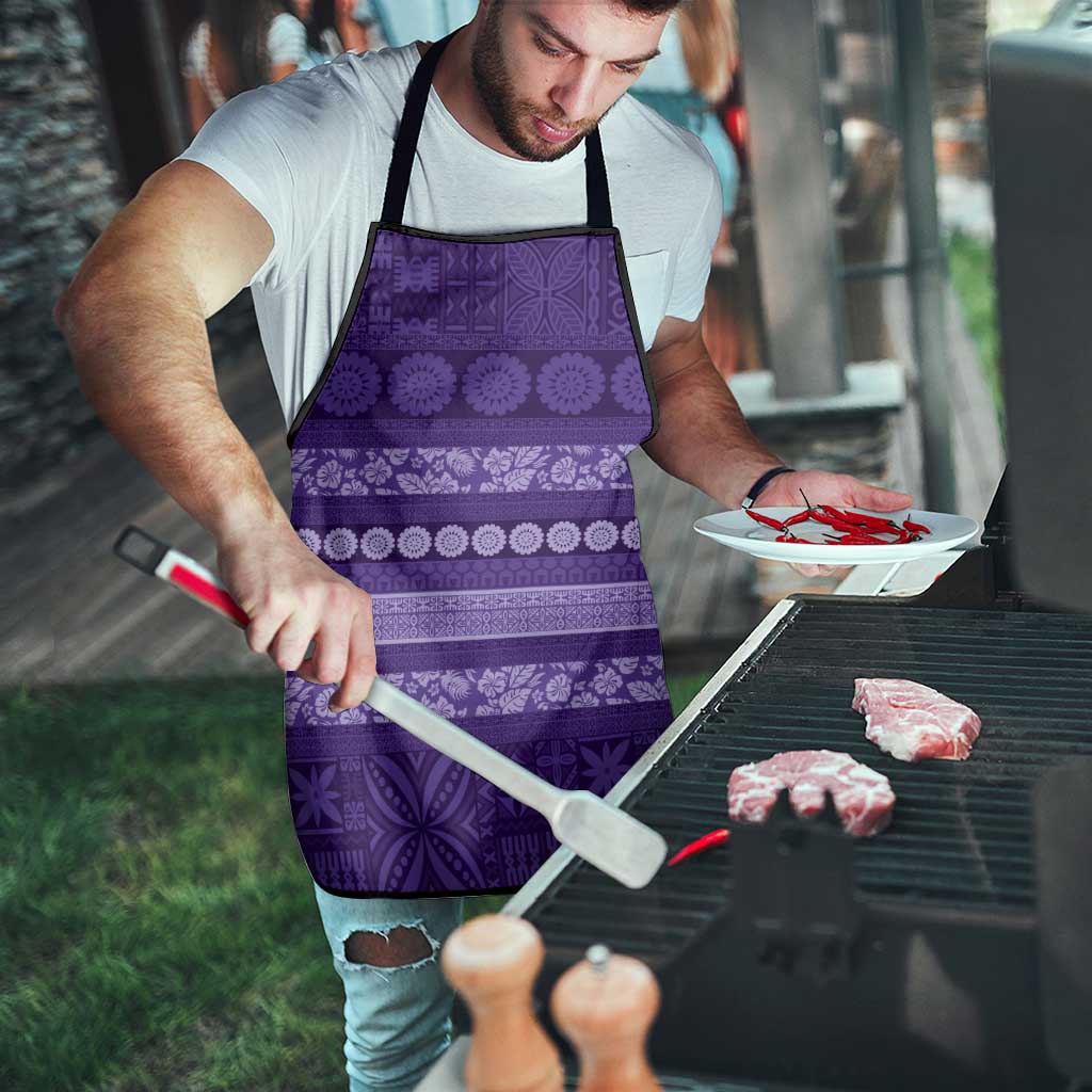 Fiji Marau na Kerisimasi Apron Purple Tapa Masi Inspired Christmas - Polynesian Pride