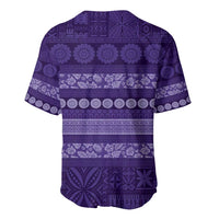 Fiji Marau na Kerisimasi Baseball Jersey Purple Tapa Masi Inspired Christmas - Polynesian Pride