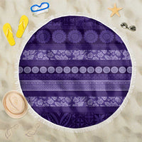 Fiji Marau na Kerisimasi Beach Blanket Purple Tapa Masi Inspired Christmas - Polynesian Pride