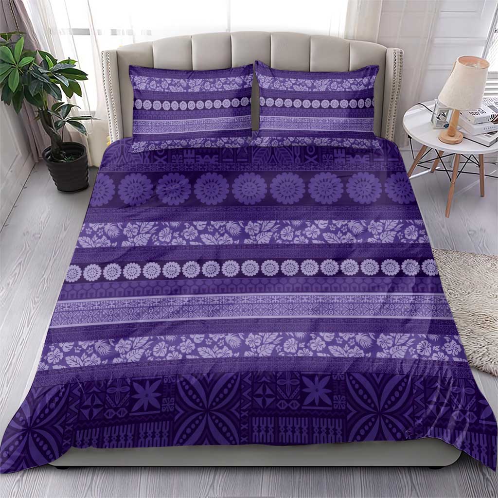 Fiji Marau na Kerisimasi Bedding Set Purple Tapa Masi Inspired Christmas - Polynesian Pride
