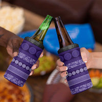 Fiji Marau na Kerisimasi 4 in 1 Can Cooler Tumbler Purple Tapa Masi Inspired Christmas - Polynesian Pride