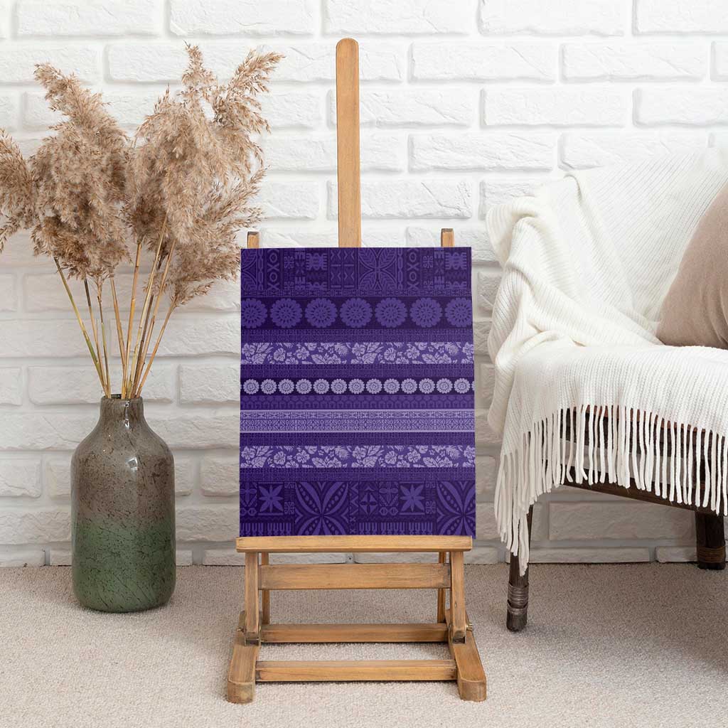 Fiji Marau na Kerisimasi Canvas Wall Art Purple Tapa Masi Inspired Christmas - Polynesian Pride